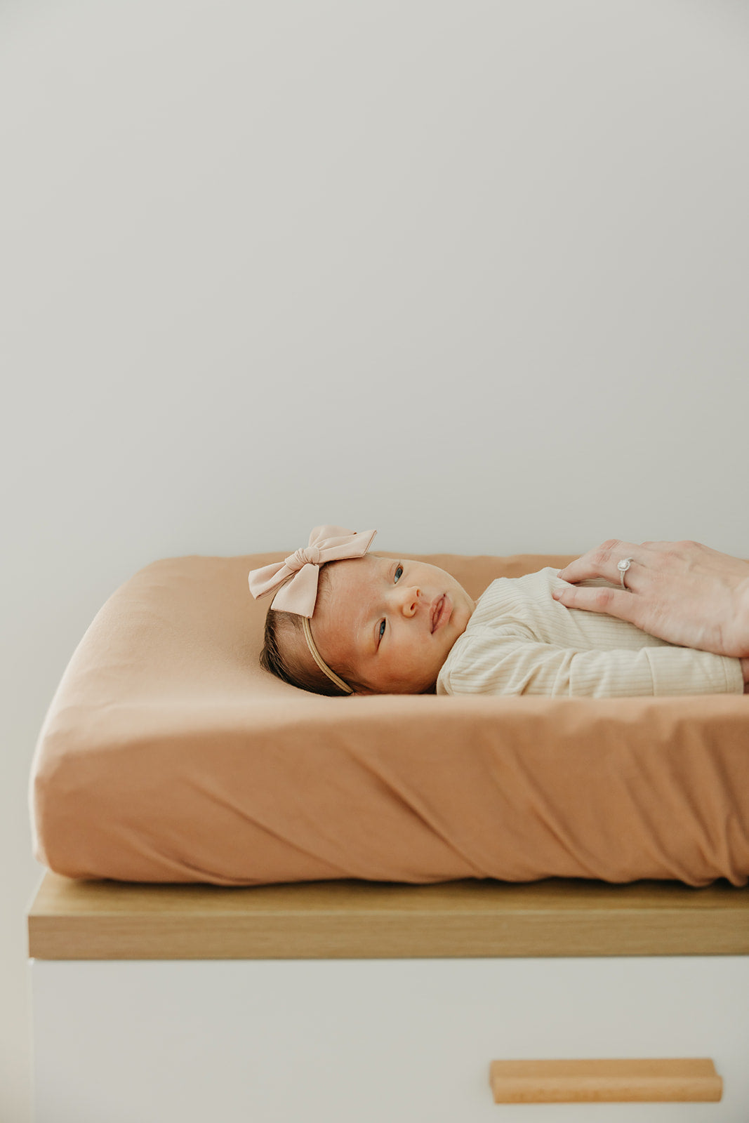 Premium Organic Cotton Knit Diaper Changing Pad Cover - Soft, Breathable & Washable - Perfect for Nursery, Baby Shower Gifts & On-the-Go Diaper Changes (Pecan Color)
