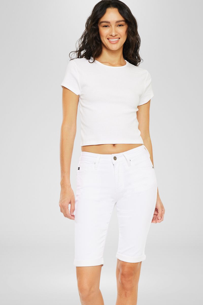 Berry Essentials Mid Rise Bermuda Shorts for Women - Comfortable Casual Summer Shorts with Pockets | Perfect for Beach, Travel, and Everyday Wear