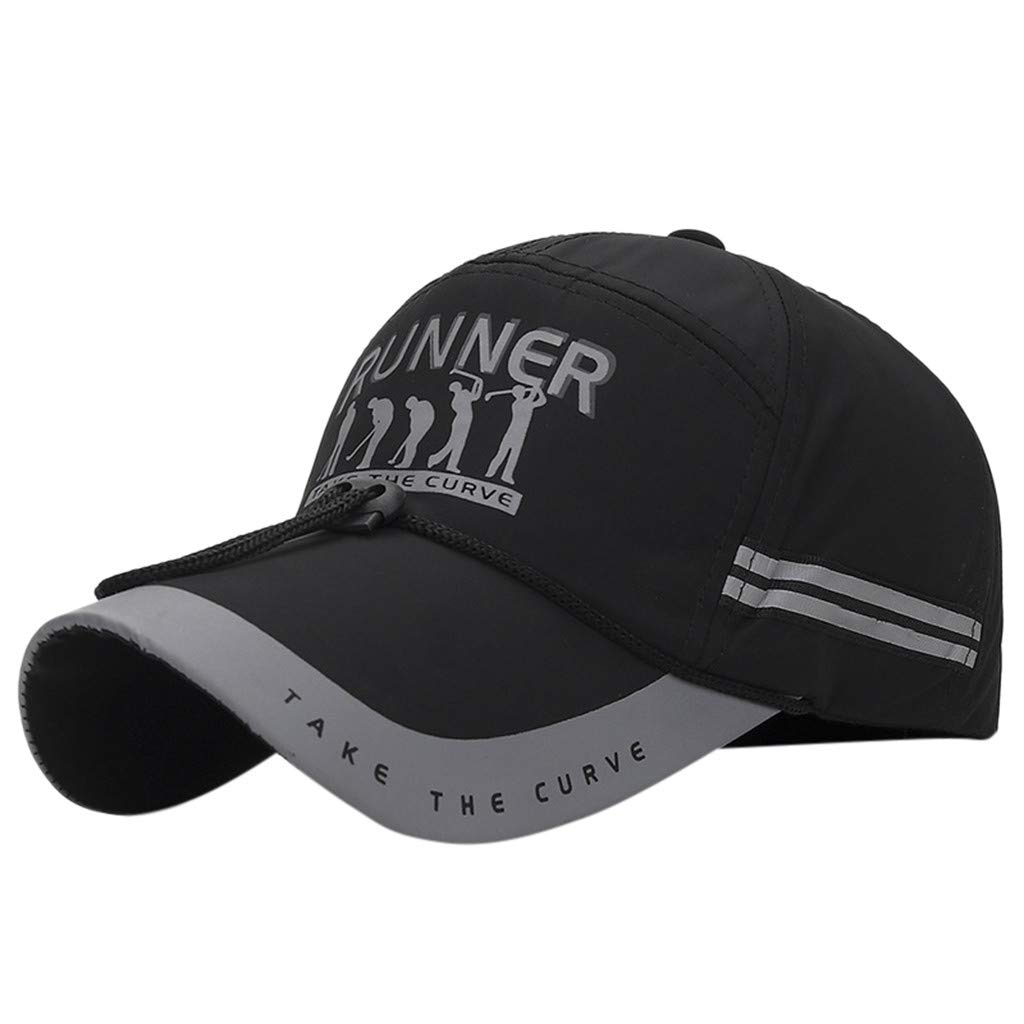 Reflective Brim Baseball Caps - Adjustable Low Profile Solid Plain Golf & Running Hats for Men & Women | Perfect for Outdoor Sports, Jogging, and Casual Wear