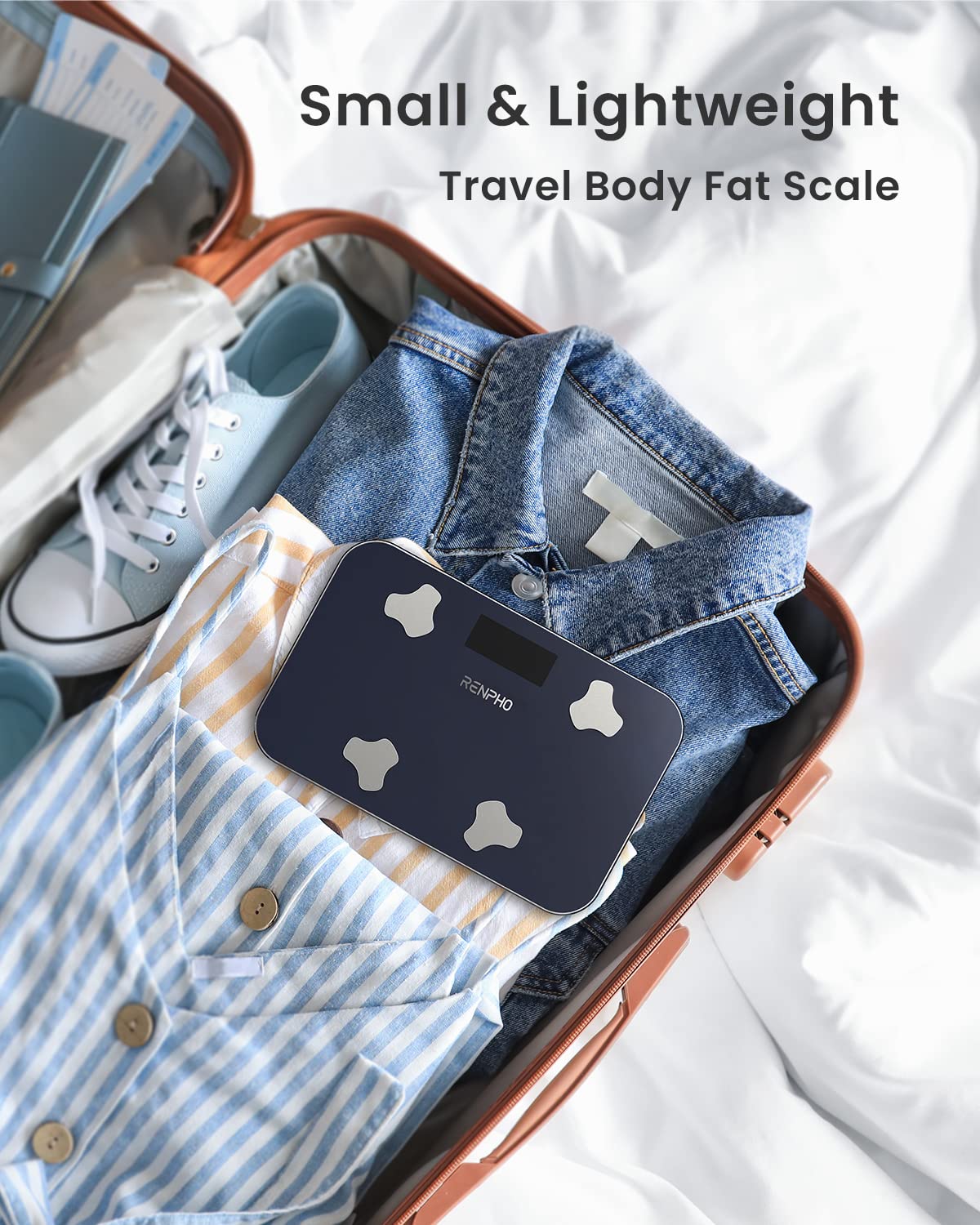 RENPHO Smart Digital Tape Measure with Bluetooth App - Portable Body Measuring Tape for Weight Loss, Fitness Tracking & Tailoring - Perfect for Home Gym, Travel & Sewing Projects