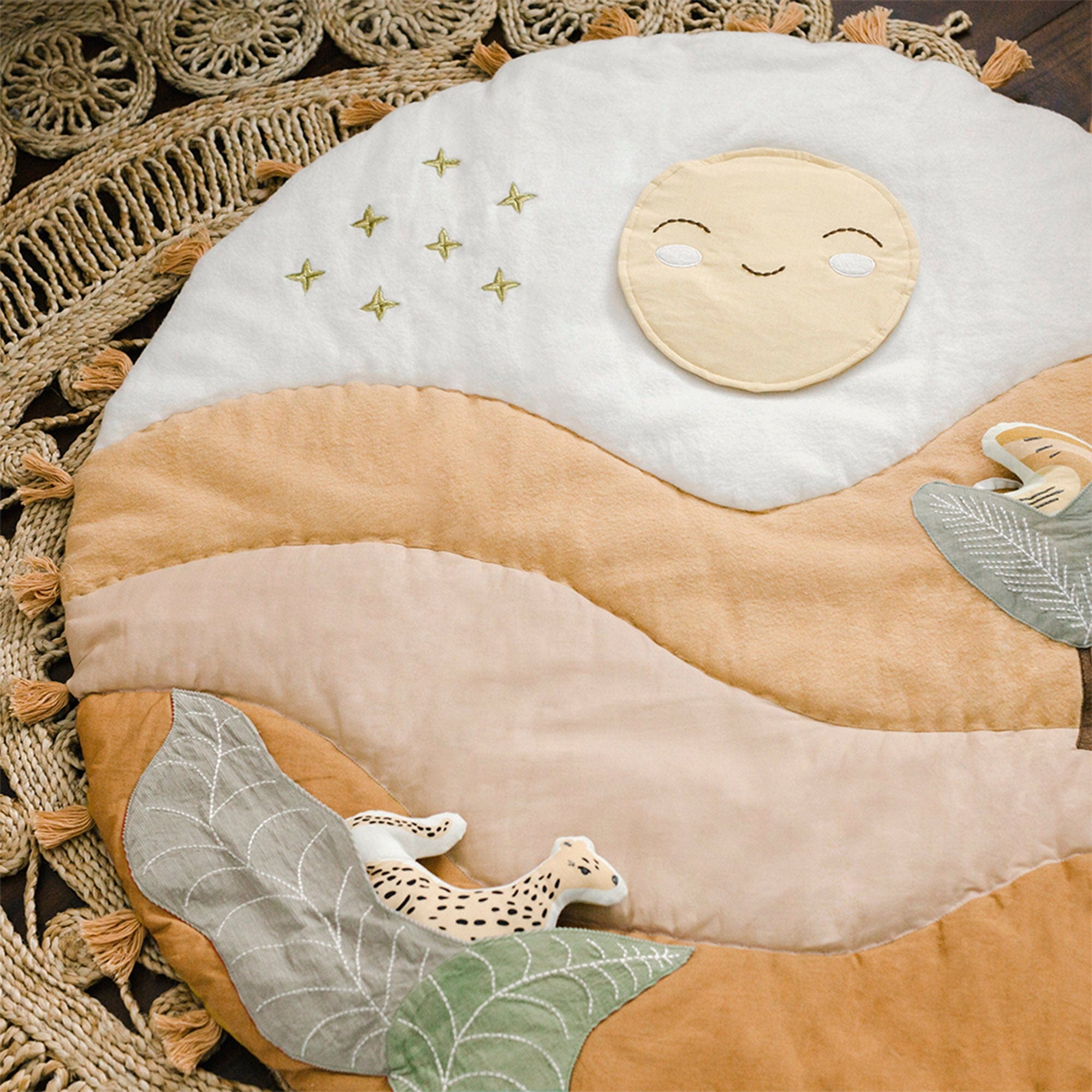 Crane Baby Desert Sunset Activity Mat - Soft Play Mat for Infants & Toddlers - Perfect for Crawling, Tummy Time & Playtime at Home or Daycare