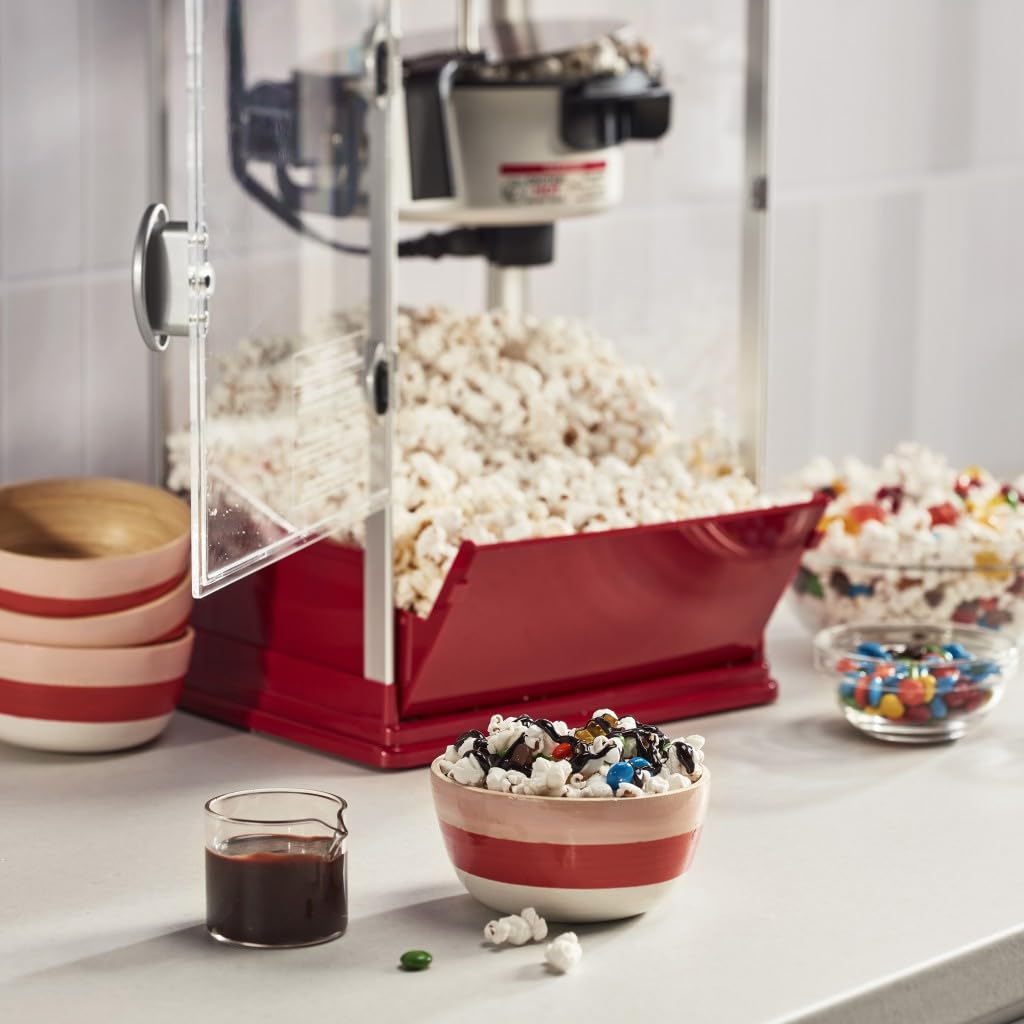 **Cuisinart 16-Cup Theatre Style Popcorn Maker - No Heat, Fast Cleanup, Includes Scoop & Measuring Tools (Red) - Perfect for Movie Nights, Parties & Home Theater Snacks**