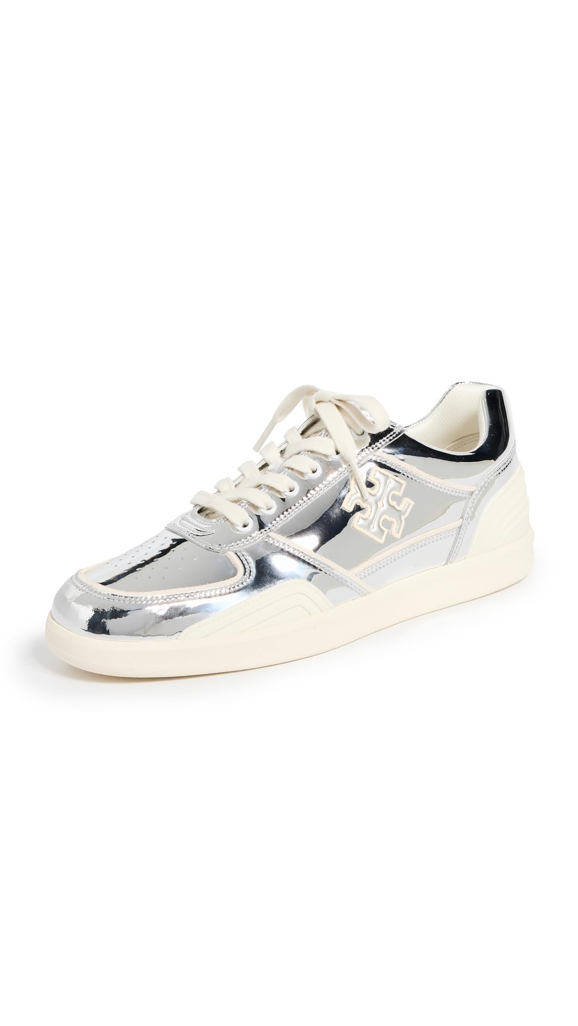 Tory Burch Women's Clover Court Sneakers - Comfortable Casual White Leather Shoes for Walking, Travel & Everyday Wear | Fashionable Low-Top Lace-Up Design