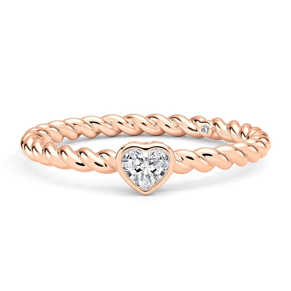 Lab Grown Heart Shaped Diamond Rope Promise Ring for Women - 14K White Gold Engagement Ring, Anniversary Gift for Her - Perfect for Valentine's Day, Proposals & Special Occasions