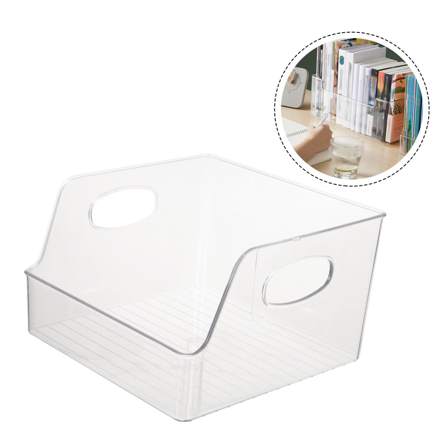 1pc Clear Acrylic Book Organizer & Storage Shelf - Transparent Display Stand for Books, Folders, Paper | Perfect for Home, Office, School Desk Organization