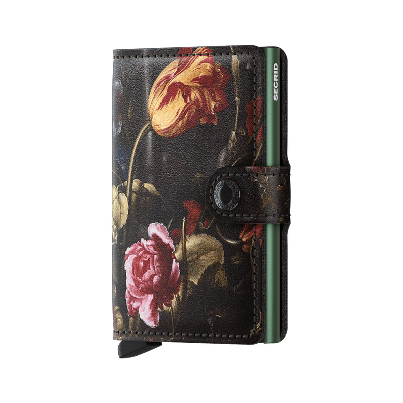 Mini Wallet with Floral Art Design - Slim & Stylish RFID Blocking Card Holder for Women - Perfect for Travel, Shopping, and Everyday Use