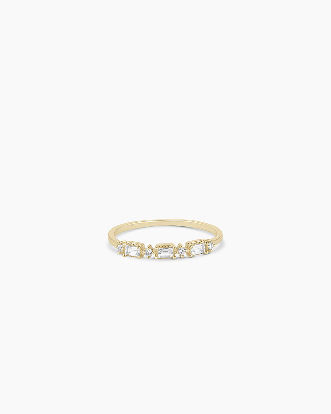 Baguette White Topaz and Diamond Ring – Elegant Women's Wedding Band, Engagement Jewelry Gift for Her – Perfect for Anniversaries, Proposals & Special Occasions