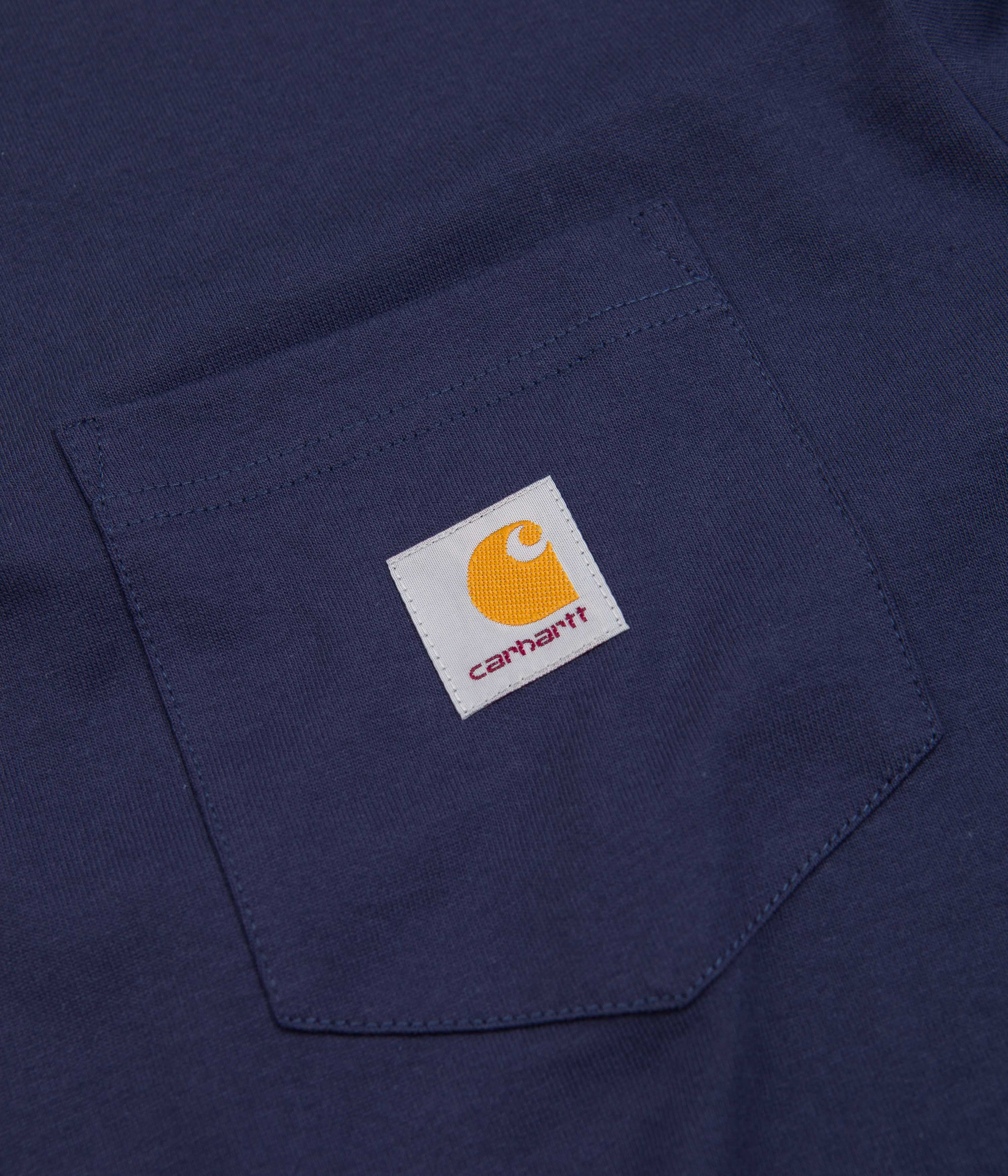 Carhartt Men's Local Pocket T-Shirt - Comfortable Cotton Tee with Chest Pocket - Enzian/Storm Blue - Casual Wear for Work, Outdoor Activities & Everyday Use