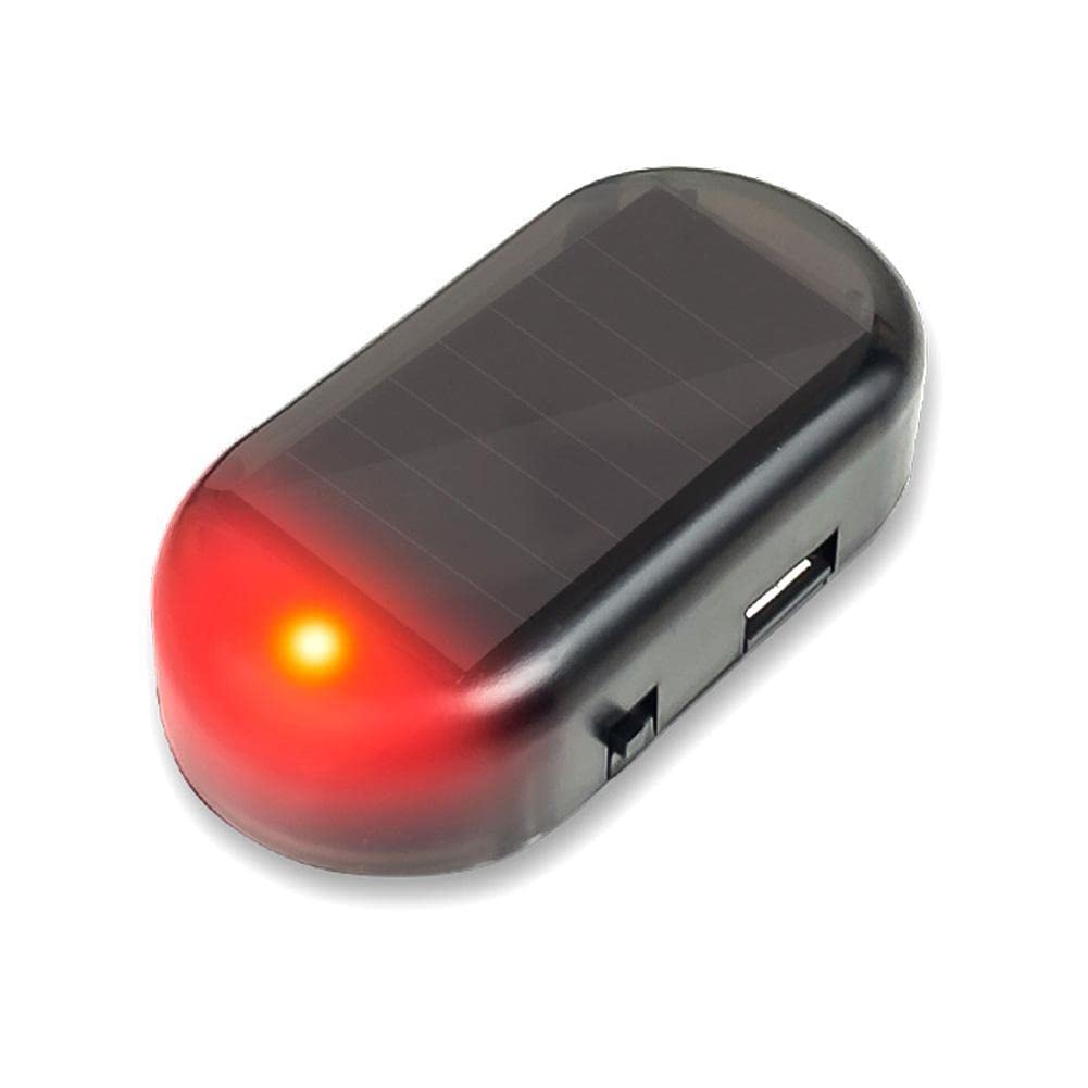 Solar Powered Car Alarm Light - Anti-Theft LED Flashing Security Light with USB Port & Solar Charging | Dummy Warning Light for Vehicle Protection | Perfect for Parking Lots, Driveways & Night Security