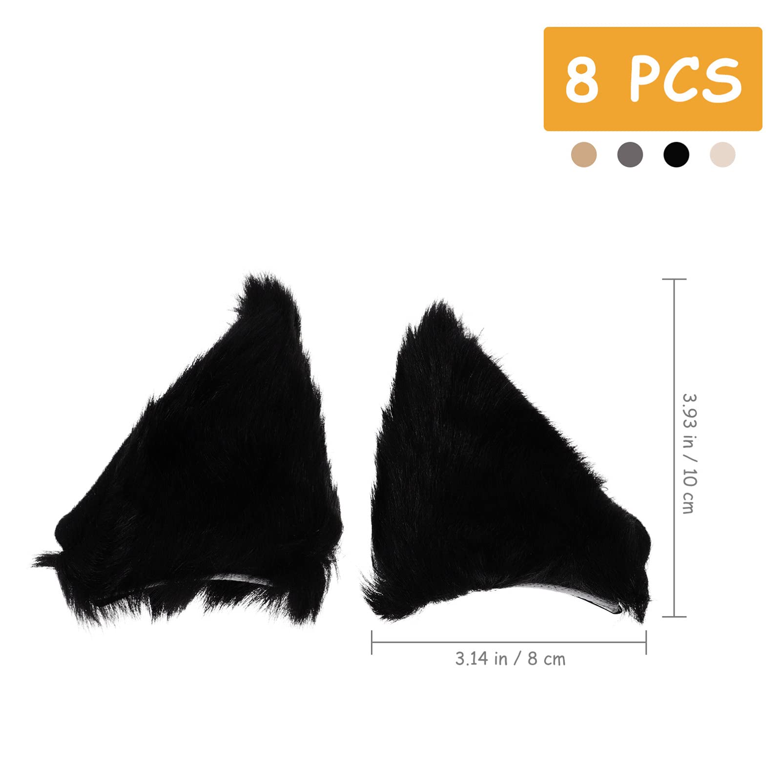 Lurrose 4 Pairs Cat Ear Hair Clips - Cute Fox Ear Barrettes for Women & Girls | Anime Cosplay, Halloween Costume Accessories | Perfect for Parties, Costume Events & Daily Fashion