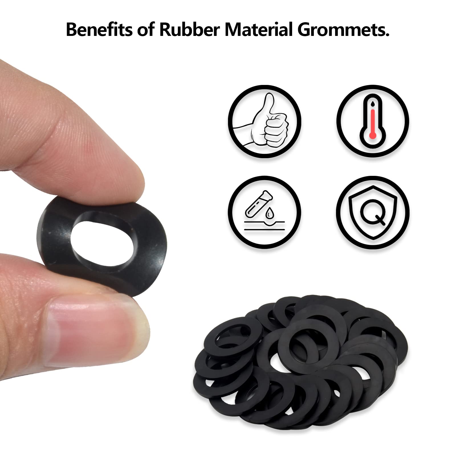 Flyshop 15mm x 23mm x 2.5mm Black Synthetic Rubber Grommets (8PCS) - Heavy Duty Flat Washers for Plumbing, Faucets, Water Pipes & Garden Hoses - Perfect for Leak Prevention & Pipe Protection