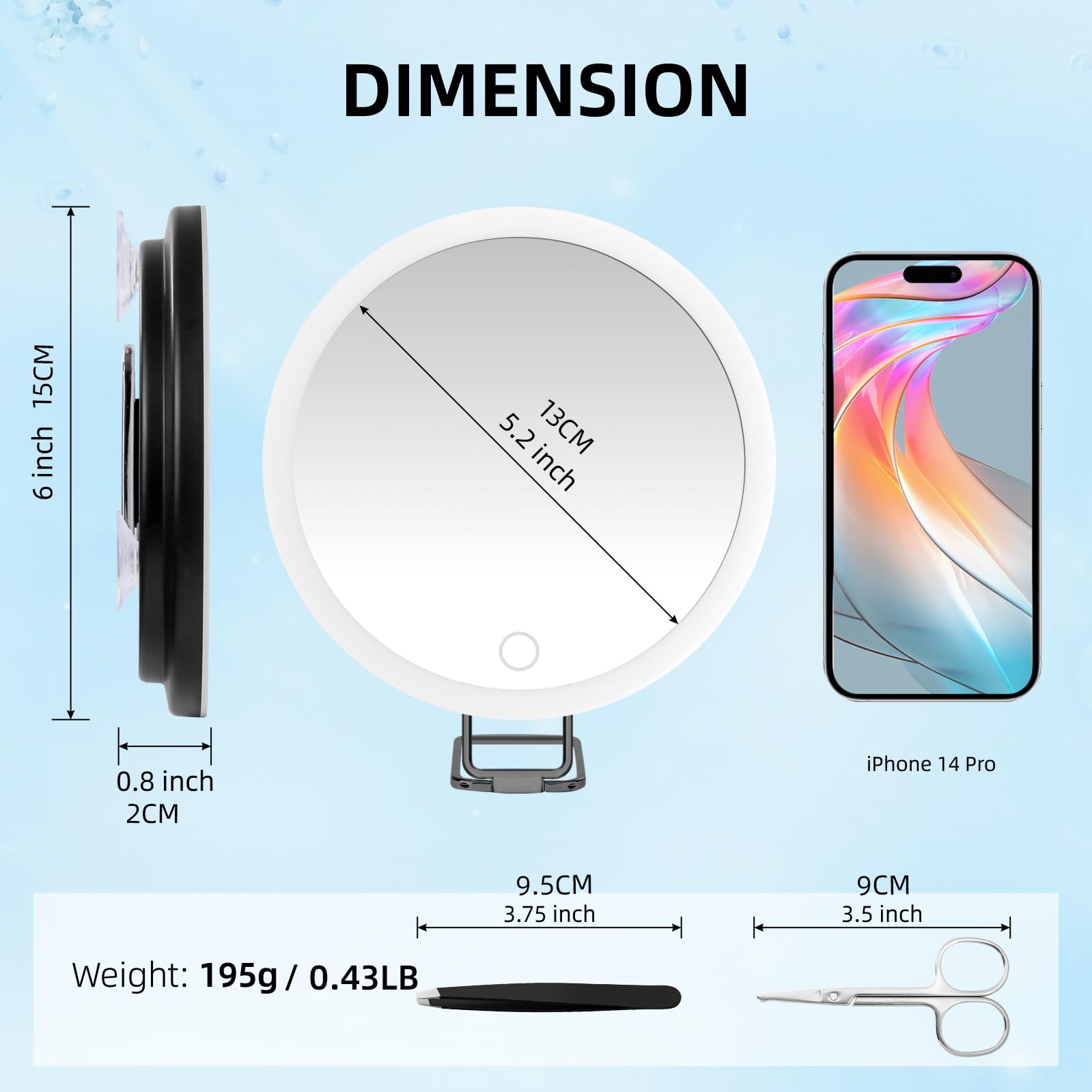 30x Magnifying Mirror with Light - 6
