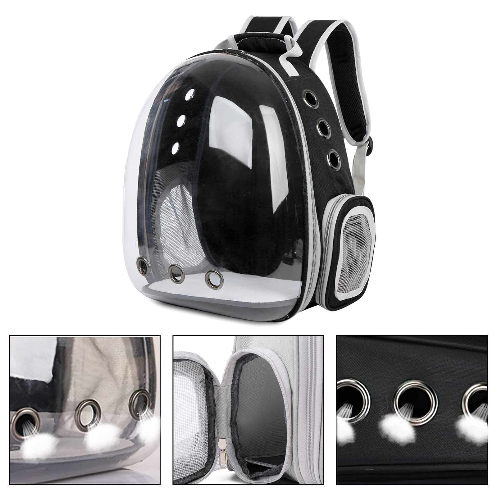 Expandable Clear Cat Backpack Carrier - Ventilated Space Capsule Pet Travel Backpack for Small Dogs & Cats | Portable Puppy Carrier for Hiking, Camping, Airplane & Outdoor Adventures (Pink)