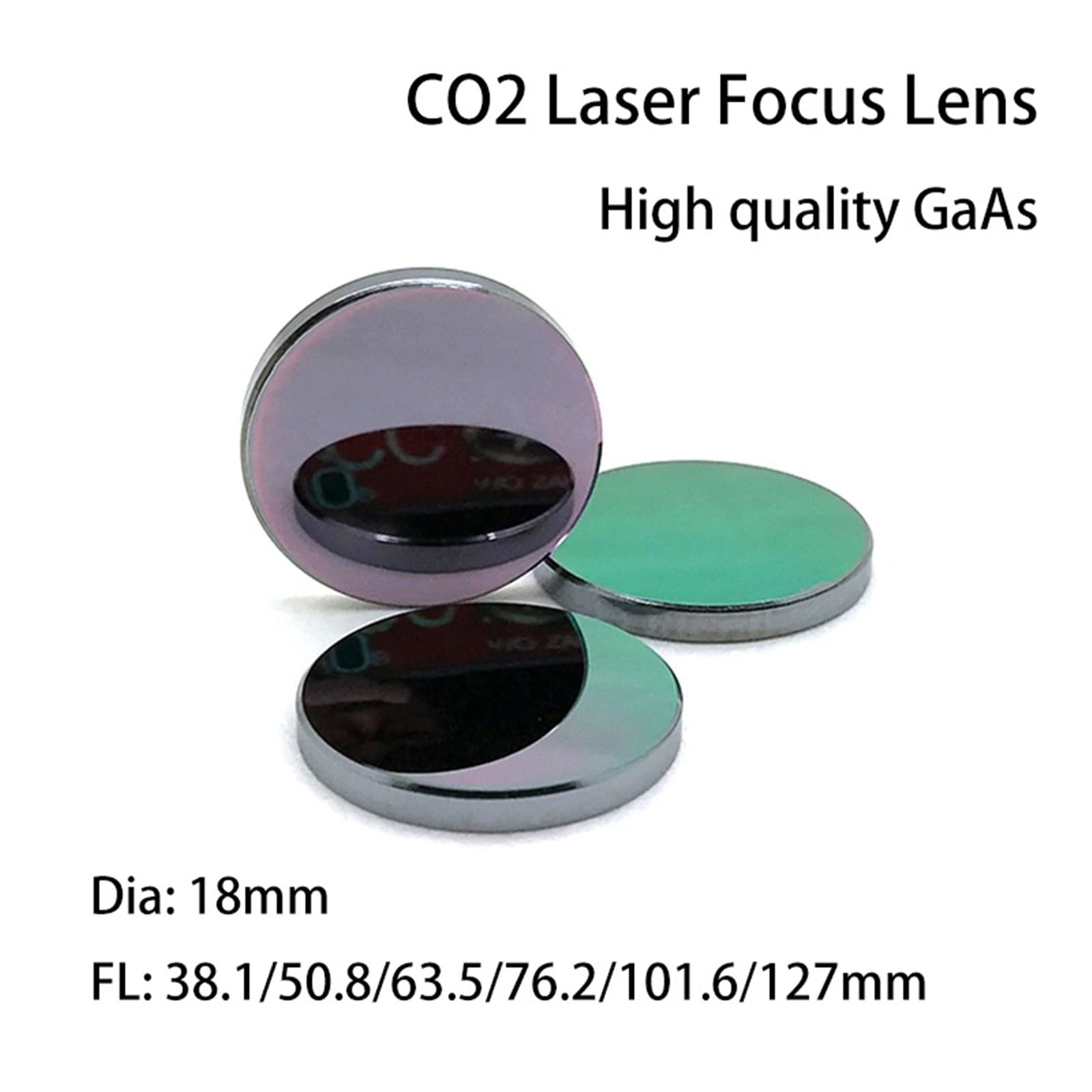 High-Precision 18mm CO2 Laser Cutter Focus Lens - GaAs Optical Glass Lens for Laser Engraving & Cutting Machines (127mm Focal Length) - Perfect for DIY Projects, Industrial Fabrication & Metal/Glass Engraving