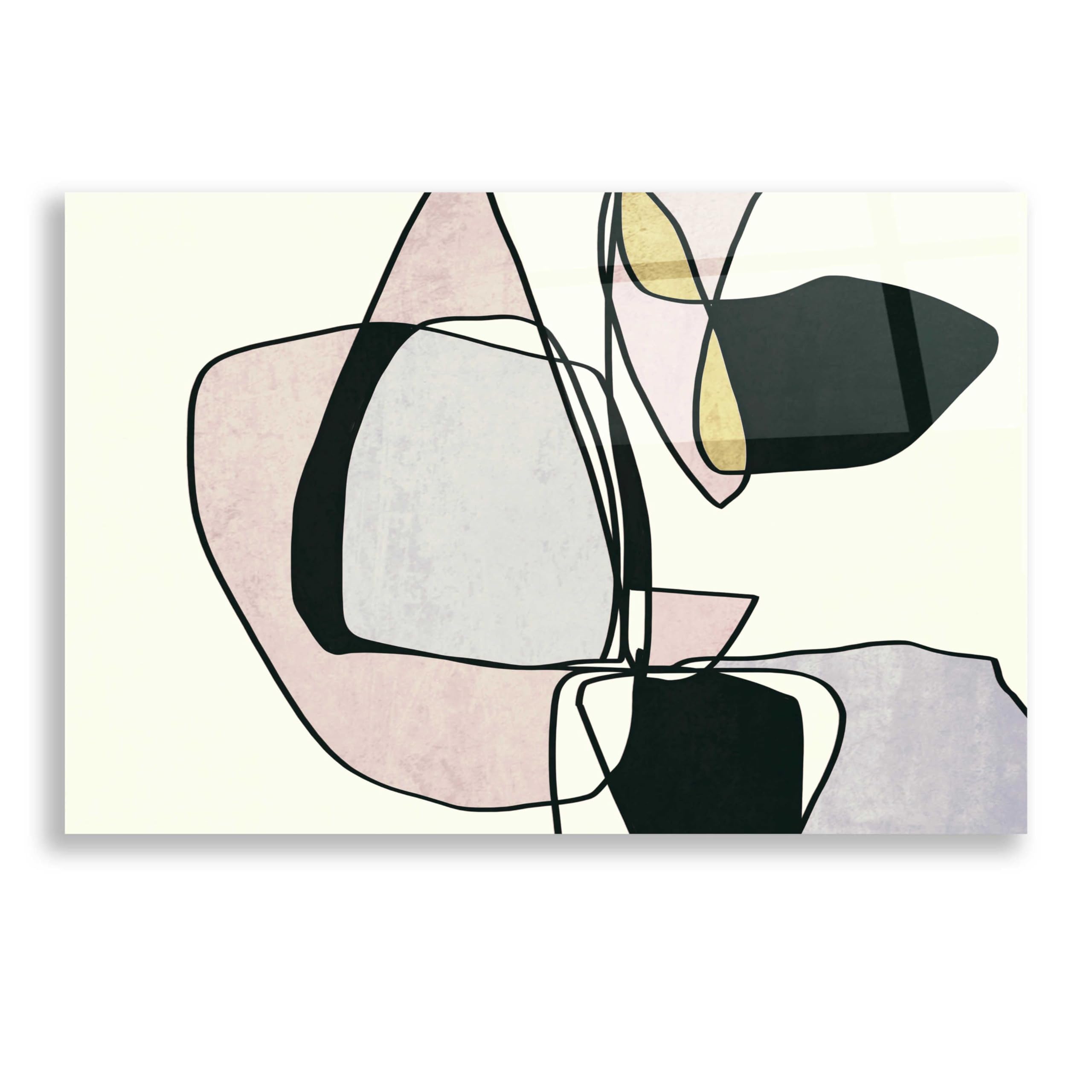 Abstract Line Art 15 by Irena Orlov - Modern Acrylic Glass Wall Decor 24x16 Inches - Contemporary Home & Office Artwork for Living Room, Bedroom or Workspace