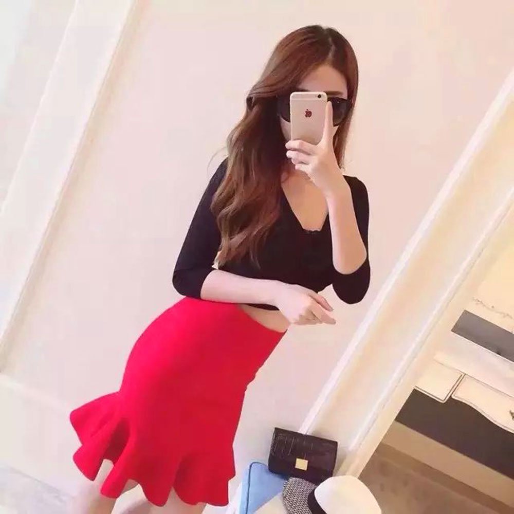 Mermaid Fishtail High Waist Rayon Bandage Pencil Skirt for Women - Sexy Bodycon Party & Clubwear - Perfect for Night Out, Date Night, and Special Occasions