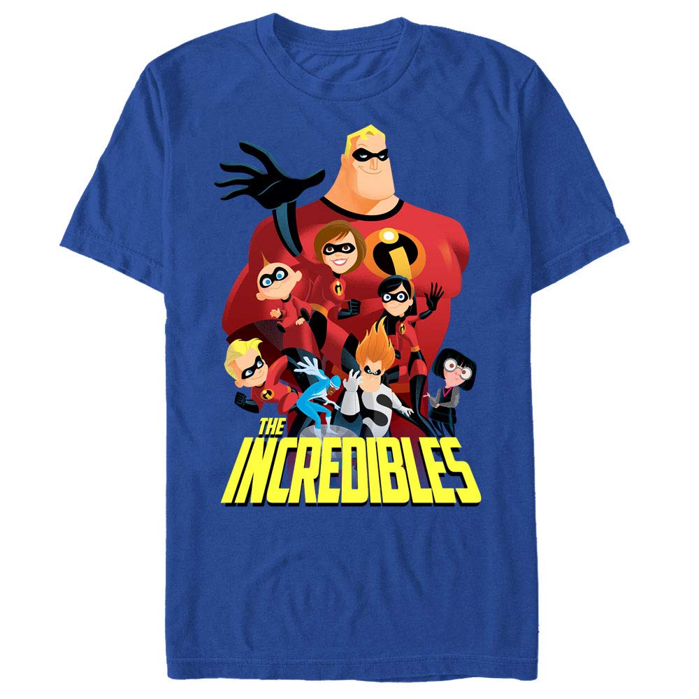 The Incredibles Group Shot Graphic T-Shirt for Men - Superhero Movie Fan Apparel - Perfect for Casual Wear, Cosplay, and Comic Con Events