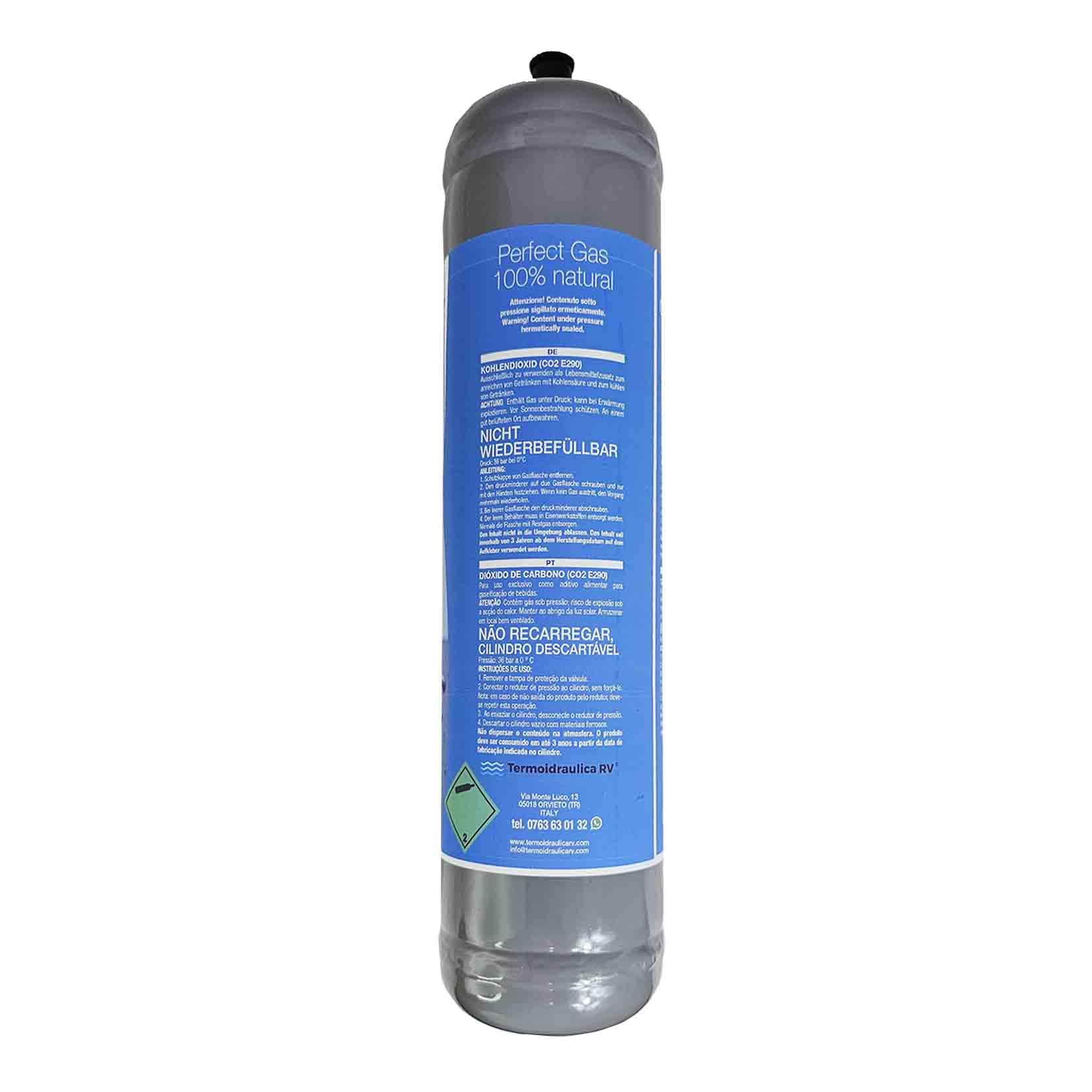 Edenya Bubbles Disposable 600g CO2 Cylinder with M11x1 Thread for Sparkling Water (E290) - Perfect for Soda Makers, Home Carbonation & Beverage Dispensing
