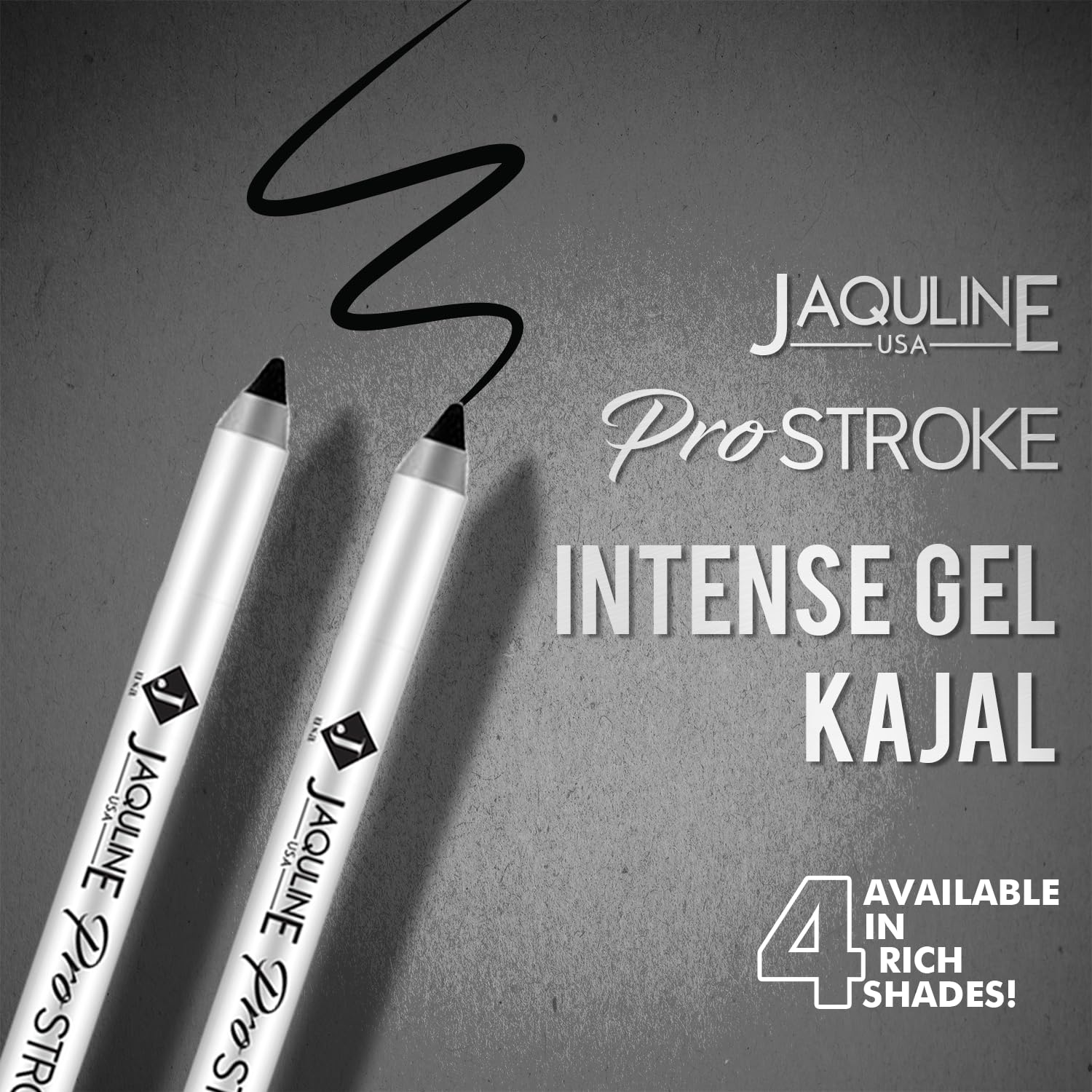 Jaquline USA Pro Stroke Intense Gel Matte Kajal Eyeliner 1.2Gm - Waterproof, Smudgeproof & Long Lasting Super Black Kajal with Free Sharpener | Enriched with Castor Oil | Perfect for Dramatic Eye Makeup, Winged Liner & Everyday Wear