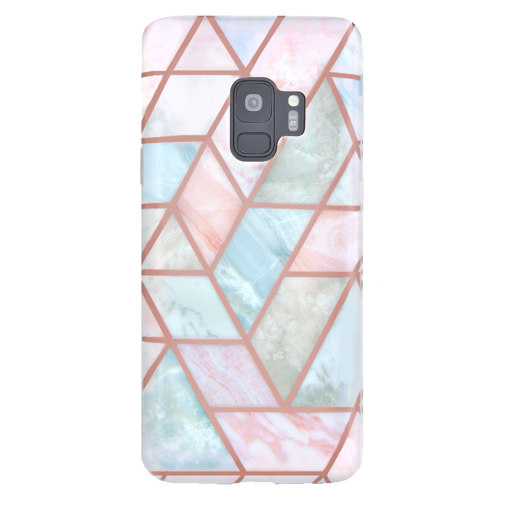 Stylish Geometric Marble Design Samsung Phone Case - Durable Protective Cover for Galaxy S21/S20/Note 20 - Perfect for Work, Travel & Everyday Use