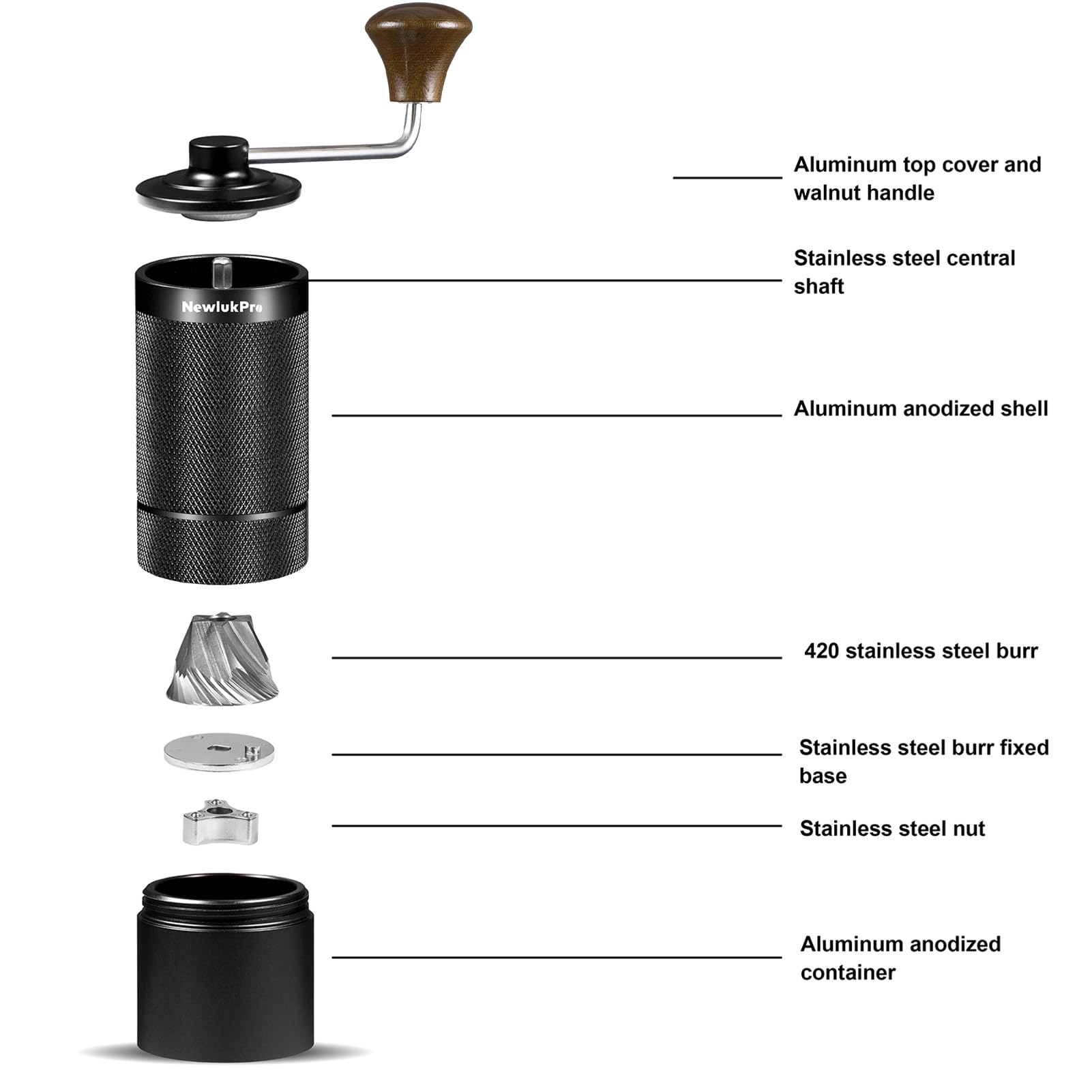 Premium M6 Manual Coffee Grinder - Hexagonal Burr Mill with 24 Adjustable Settings for Espresso, French Press, Pour Over & Drip Coffee - 25g Capacity Portable Hand Grinder for Home, Office & Camping - Perfect for Coffee Enthusiasts & Outdoor Adventures