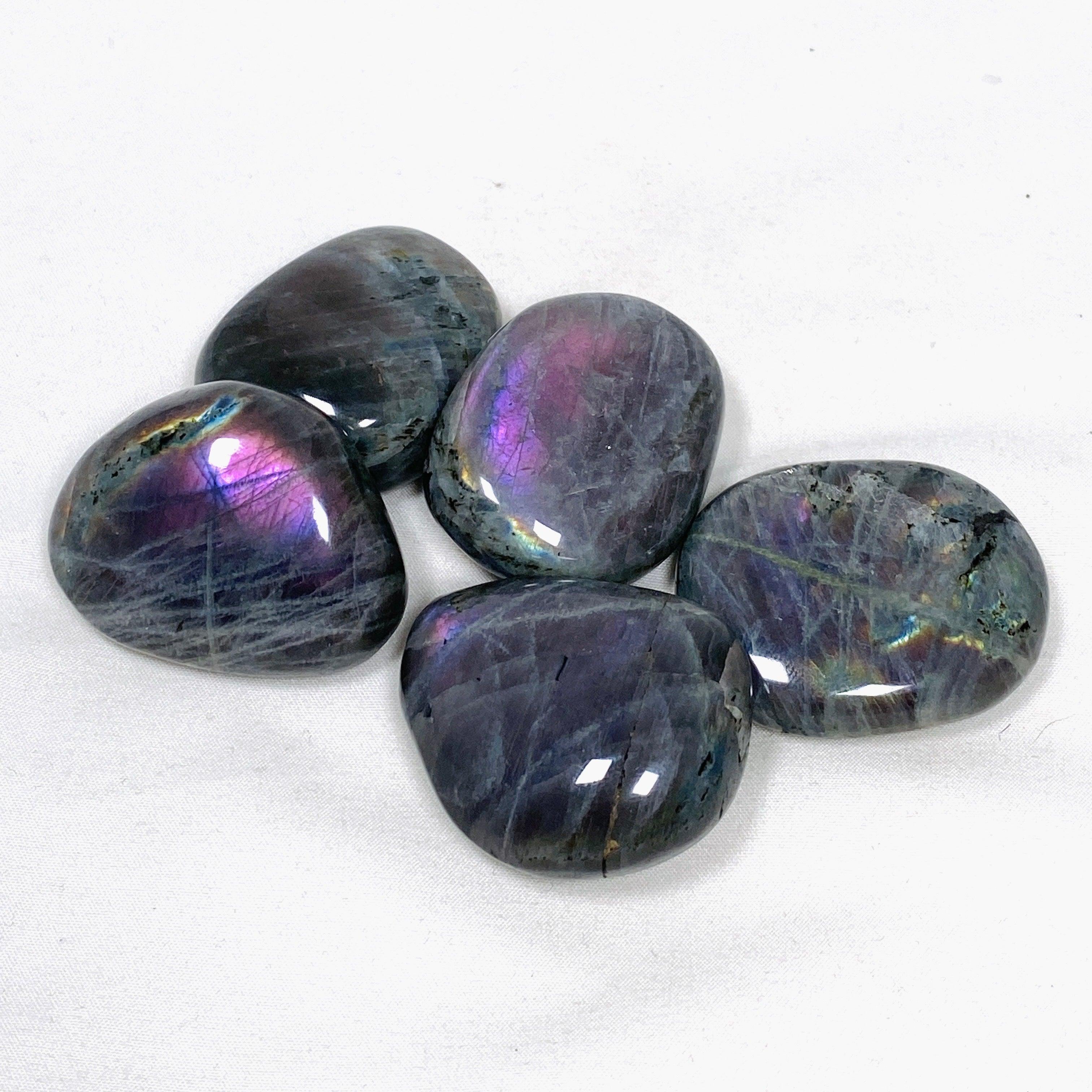 Natural Purple Labradorite Palm Stone - High Grade Healing Crystal for Meditation, Stress Relief & Energy Balancing - Perfect for Reiki, Yoga & Spiritual Practices