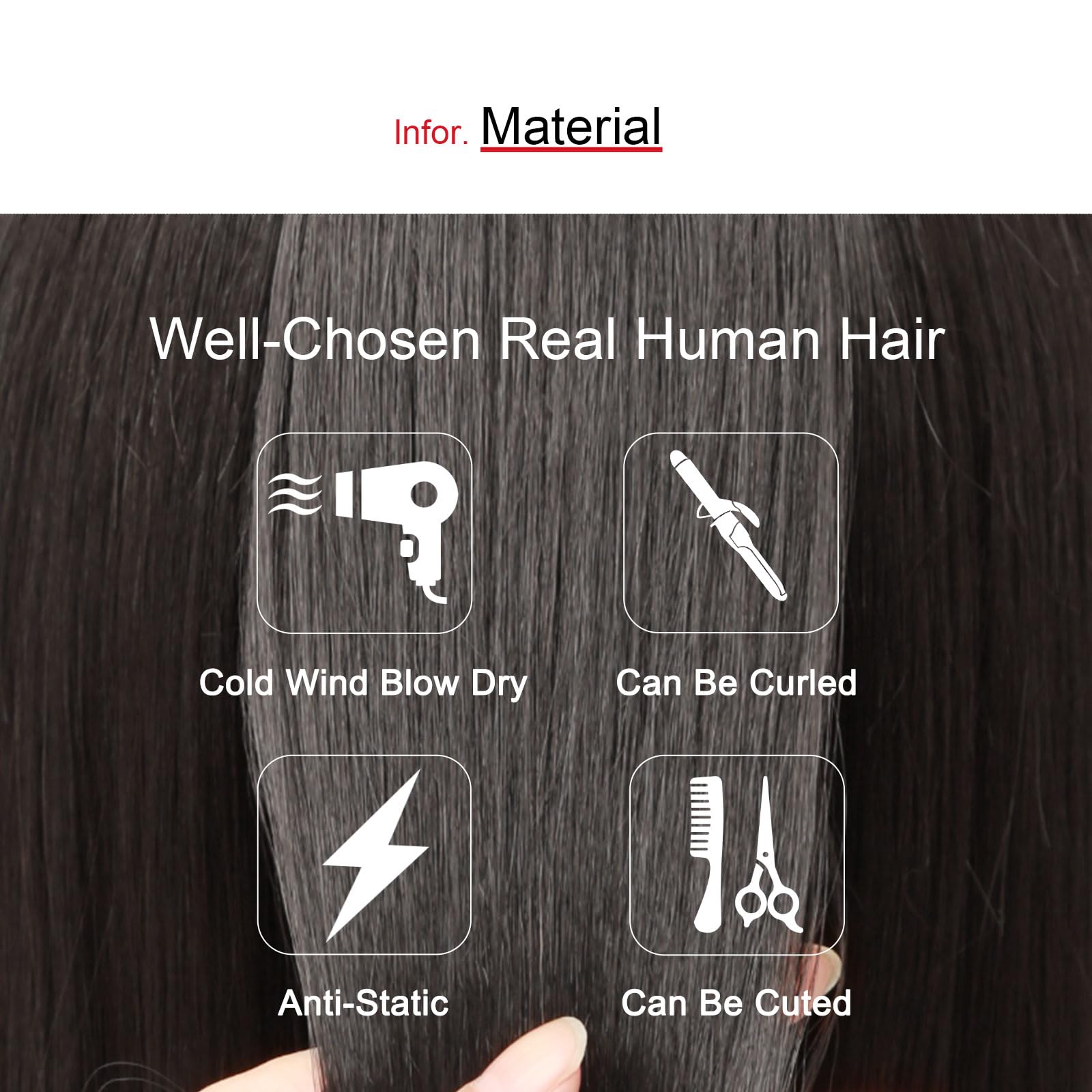 100% Human Hair Topper for Women - Handmade Clip-In Hair Piece for Thinning Hair & Hair Loss | 20CM BL Natural Black | Perfect for Daily Wear, Special Occasions & Hair Volume Boost
