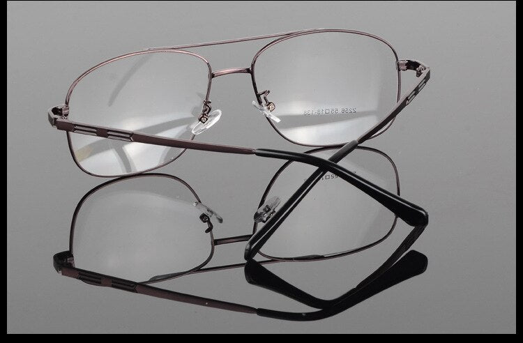 Bclear Men's Full Rim Big Square Double Bridge Alloy Eyeglasses S2256 - Stylish Reading Glasses for Work & Everyday Use