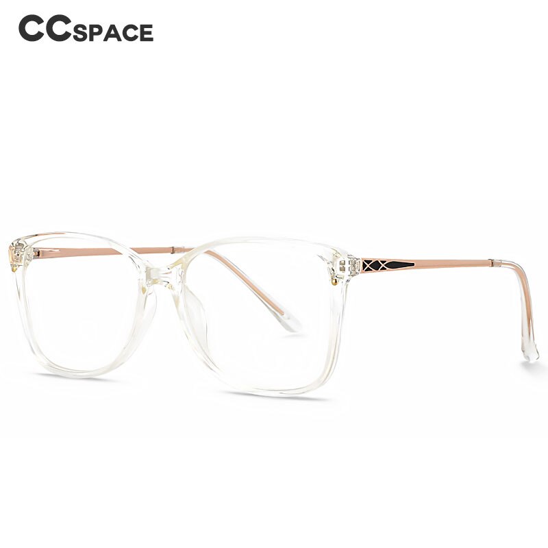 CCspace Women's Full Rim Square TR90 Titanium Eyeglasses Frame - Lightweight & Durable for Work, Reading & Fashion (Style 49587)