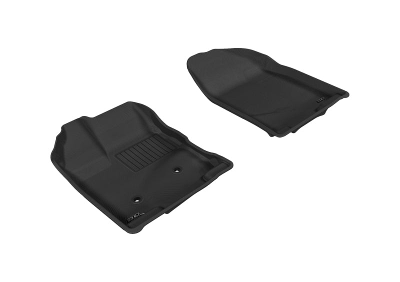 3D MAXpider Kagu Custom Fit Floor Mats for 2007-2014 Ford Edge (1st Row) - Premium All-Weather Protection, Non-Slip Gray Car Mats for Daily Commute & Road Trips