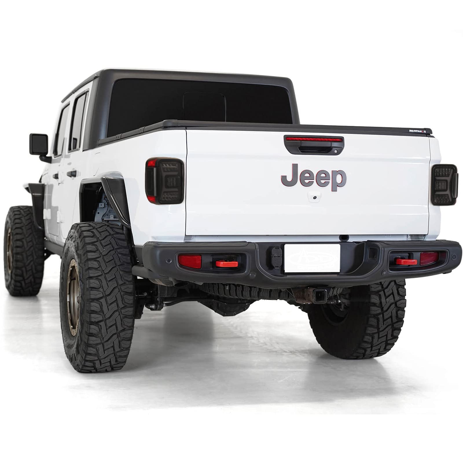 Smoked LED Tail Lights for 2019-2023 Jeep Gladiator JT - DRL & Sequential Turn Signal Lights - Plug & Play Taillights with 30W Reverse/Brake Light (1 Pair) - Perfect for Off-Roading, Night Driving & Jeep Customization