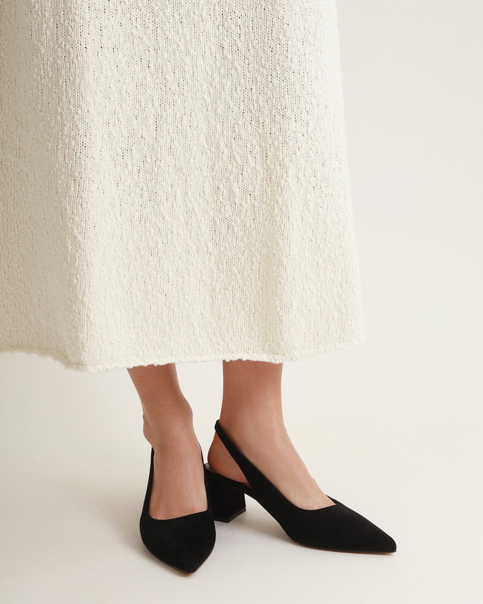 Black Suede Low Heel Pumps for Women - Comfortable Casual Shoes for Office, Party & Everyday Wear