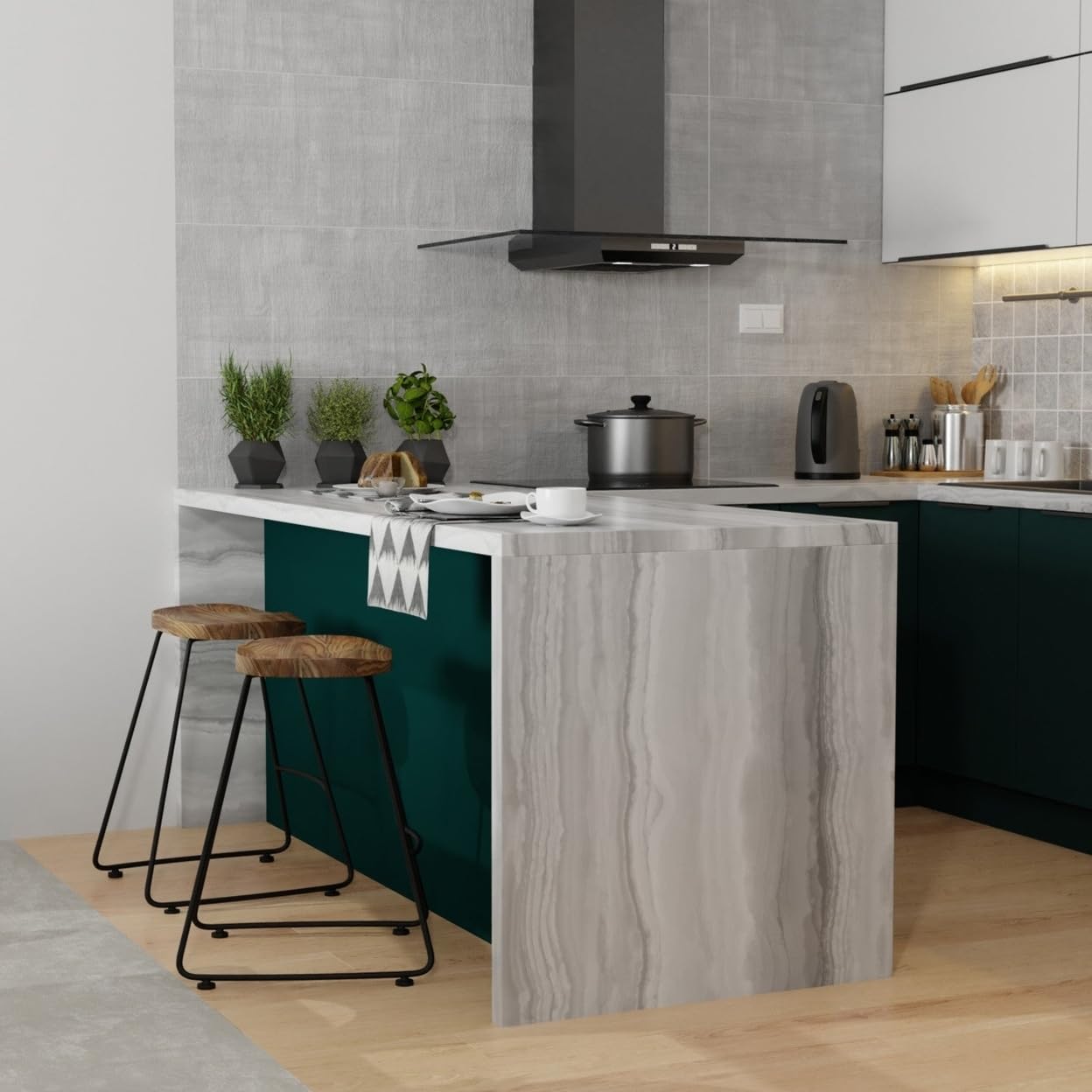 SIMPLIHOME Amberly Rustic Metal 24 Inch Counter Height Bar Stools (Set of 2) - Natural/Black Finish - Perfect for Kitchen Island, Breakfast Nook & Dining Room Decor