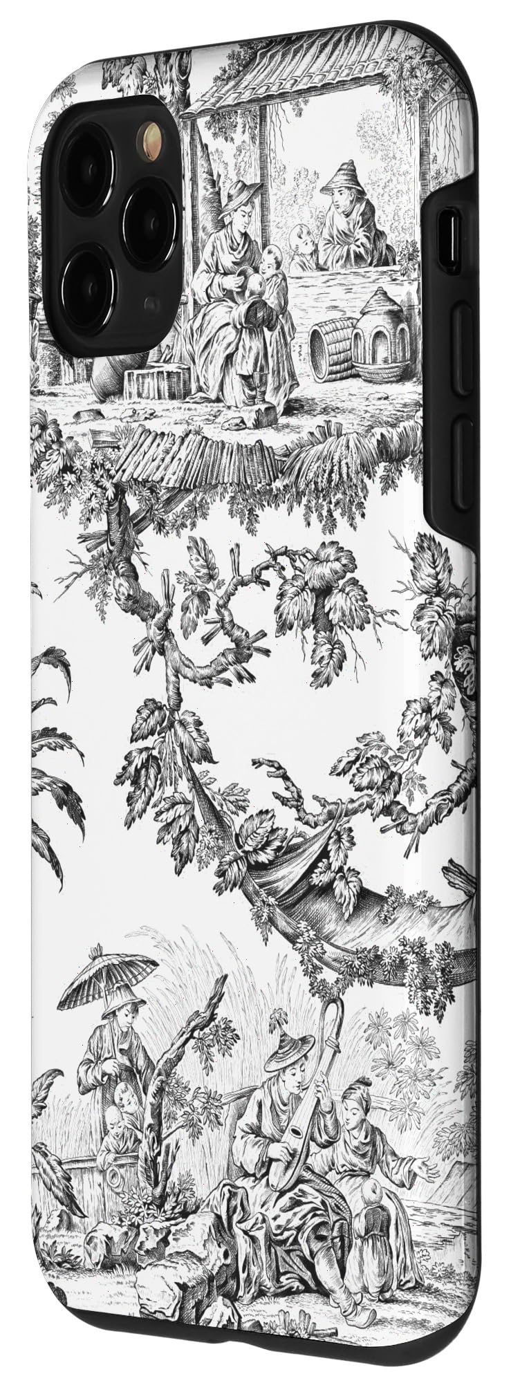 iPhone 11 Pro Case - Toile de Jouy Floral Pattern Protective Cover - Slim Fit Shockproof Phone Case for Women & Men - Perfect for Work, Travel & Everyday Use