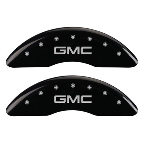 GMC Black Caliper Covers Set of 4 - Engraved Front & Rear Brake Caliper Covers for GMC Vehicles (34001SGMCBK) | Enhance Your Car's Style & Protection for Street & Show Use