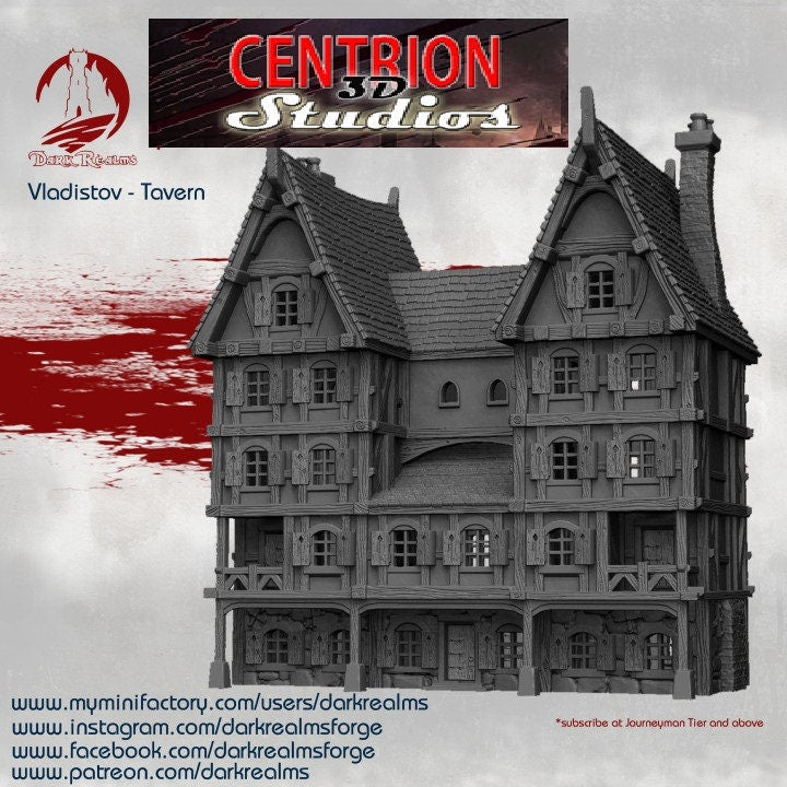 Vladistov Tavern Vampire Town D&D Terrain for Strahd Campaign - Perfect for Dungeons & Dragons RPG Gaming and Tabletop Adventures