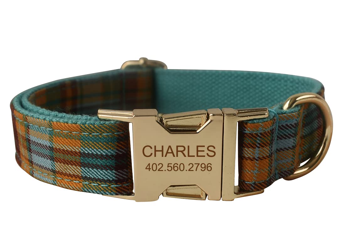 Personalized Dog Collar with Engraved Name & Number - for Small Medium Large Pets - Perfect for Walks & ID Safety