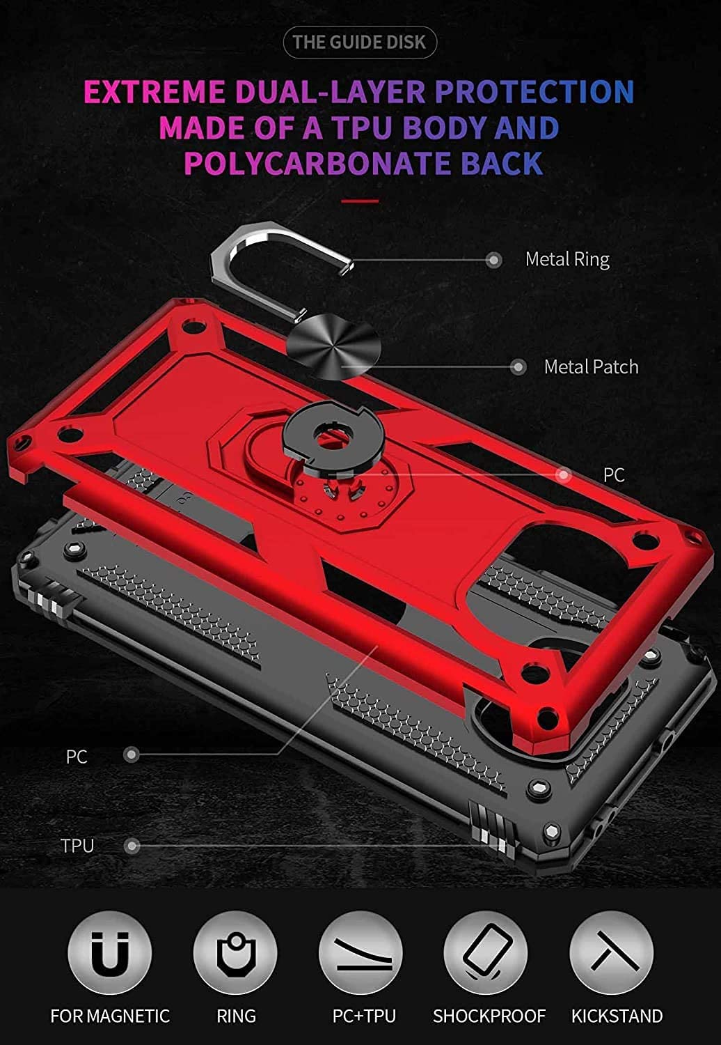 YaHan 360 Rotating Ring Kickstand Case for Xiaomi Poco X3 NFC/X3 - Heavy Duty Dual Layer Shockproof Defender with Tempered Glass Screen Protector [2 Pack, Blue] - Perfect for Work, Travel & Outdoor Activities