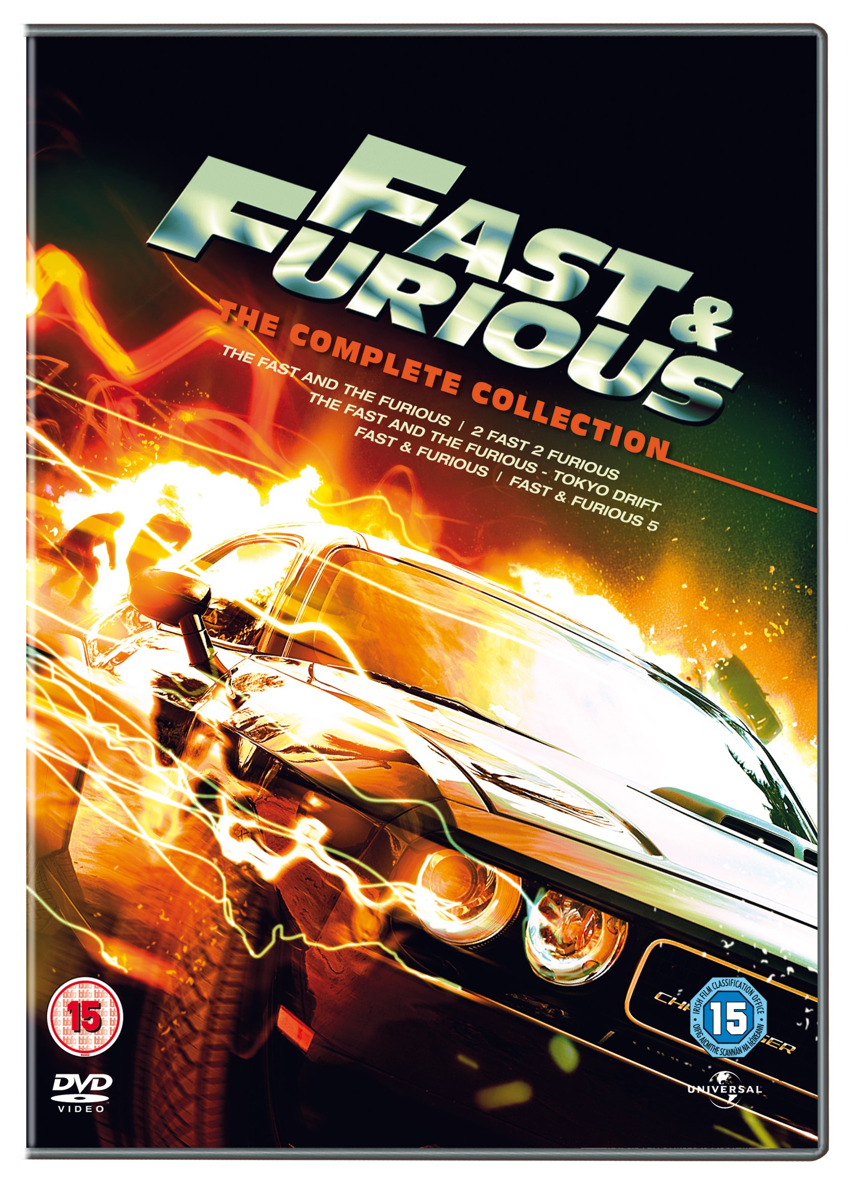 Fast & Furious 1-5 Movie Collection DVD Box Set (2001) - Action Packed Racing Films for Movie Nights & Car Enthusiasts