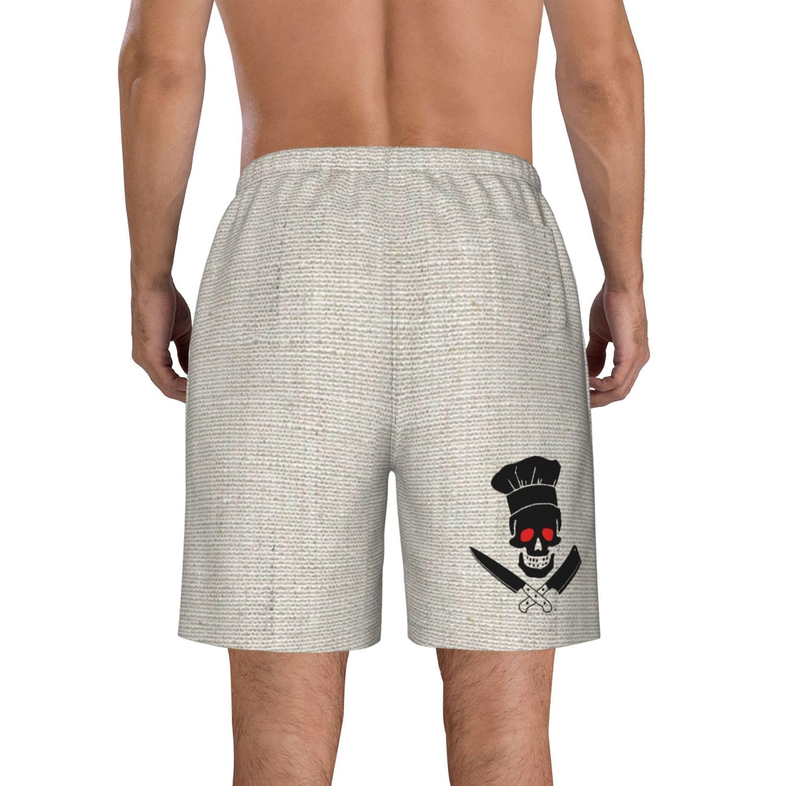 Men's Skull Print Beach Shorts - Quick Dry Breathable Surfing Swim Trunks for Cooking, Swimming, and Outdoor Activities