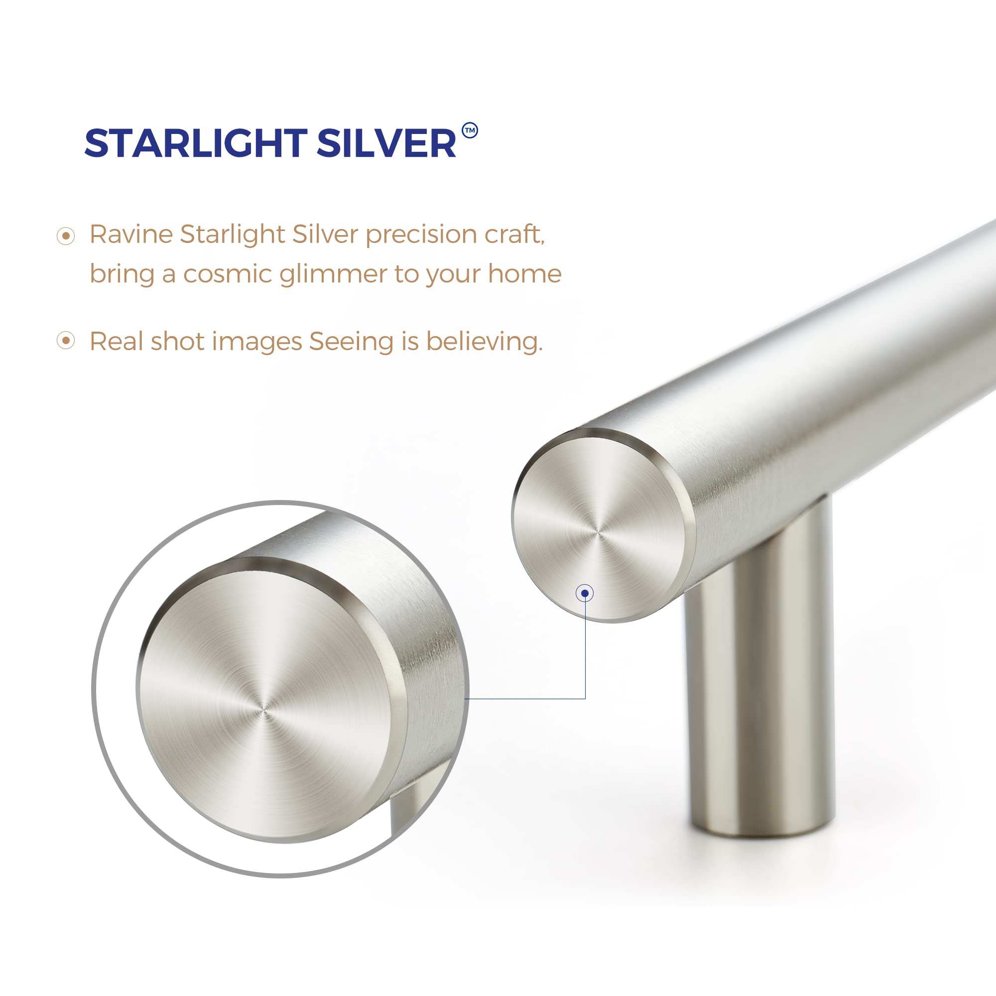 Ravinte 30 Pack 5 Inch Brushed Nickel Cabinet Pulls - Stainless Steel Kitchen Drawer Handles with 3 Inch Hole Center - Perfect for Modern Cabinets, Dressers & Furniture Upgrades