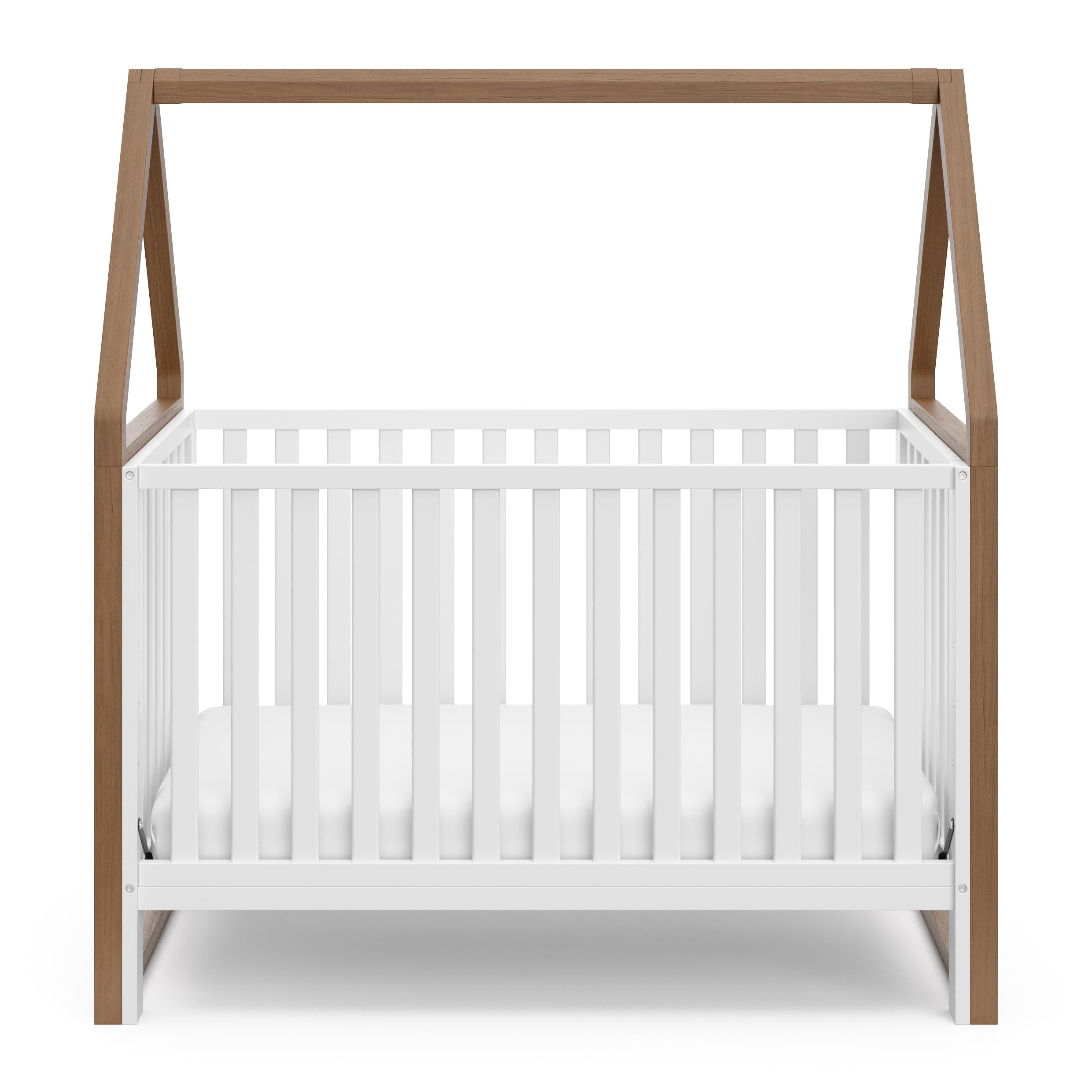 Storkcraft Orchard 6-in-1 Convertible Crib - GREENGUARD Gold Certified, Toddler to Full Bed, Playhouse & Daybed - Hazelnut & White Finish - Fits Standard Crib Mattress - Perfect for Nursery, Kids Room & Guest Bedroom
