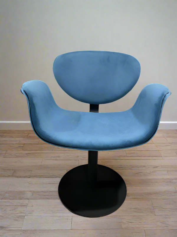 Blue Tulip Swivel Chair - 360 Degree Rotating Accent Chair for Living Room, Bedroom, or Office - Modern Comfortable Seating with Sturdy Metal Base