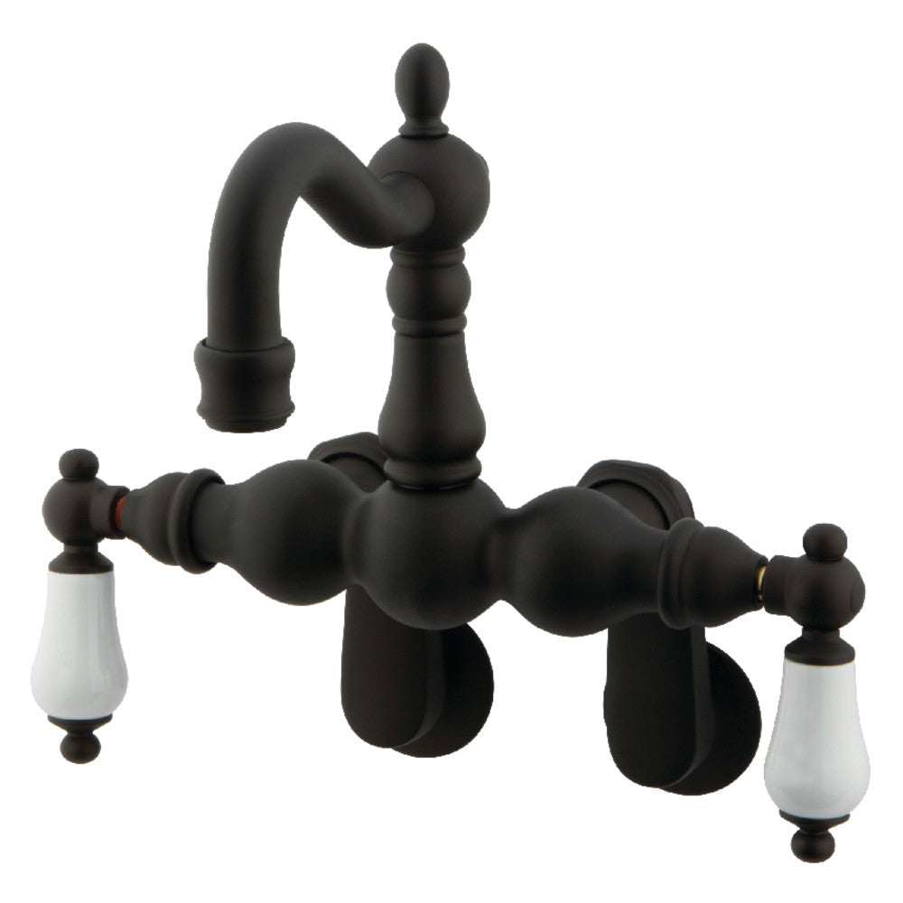 Kingston Brass CC1084T1 Vintage Adjustable Wall Mount Tub Faucet - Classic Center Set Bathroom Sink Faucet for Clawfoot & Freestanding Tubs - Perfect for Vintage Bathroom Renovation & Luxury Spa Retreats