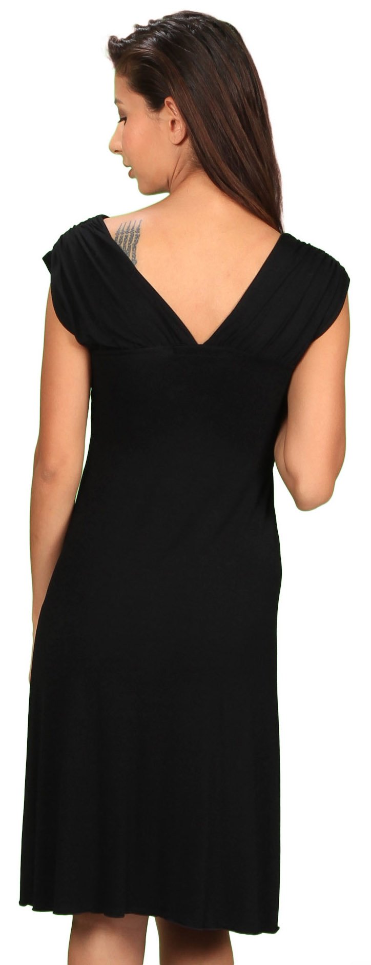 Empire Waist V-Neck Knot Front Flowy Summer Dress for Women - Perfect for Beach Vacations, Date Nights & Casual Outings