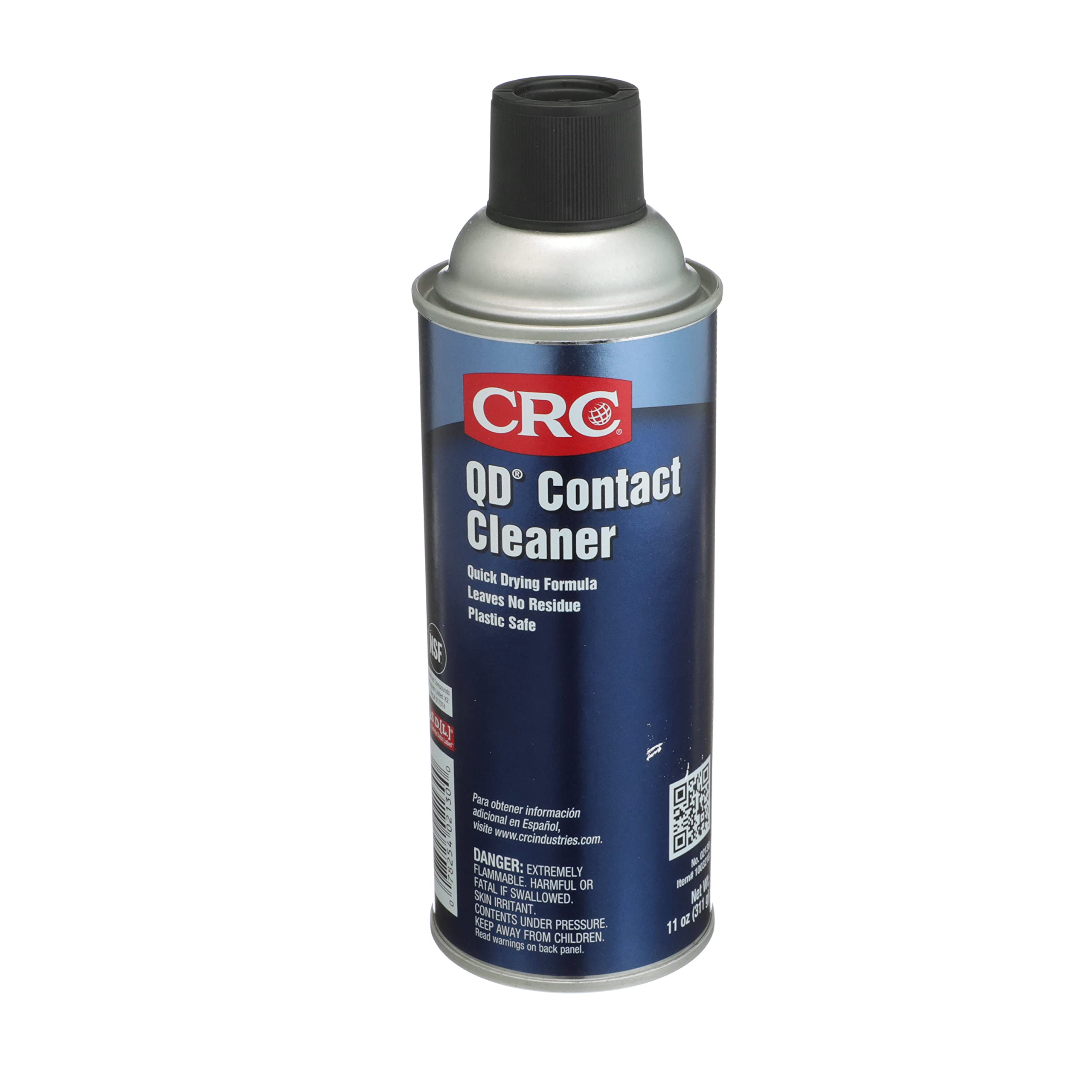 CRC QD Contact Cleaner - 11 Wt Oz Industrial Strength Electronics Cleaner | Fast Drying, No Residue, Plastic-Safe Formula | Safe for Sensitive Electronics & Circuit Boards | Aerosol Spray for Electrical Contacts, Automotive, and Home Electronics Maintenance
