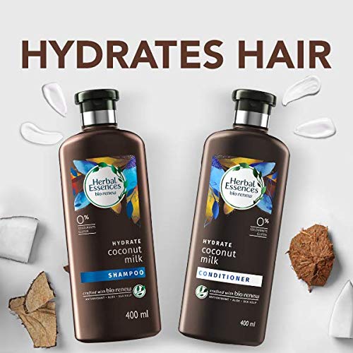 Herbal Essences Bio:Renew Coconut Milk Conditioner 400ml - Paraben Free, No Colorants - Hydrating & Nourishing for Dry, Damaged Hair - Perfect for Daily Use & Salon-Quality Results