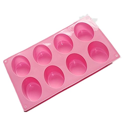 Vancgoods 8-Cavity Silicone Friand Oval Soap Mold - Premium Muffin Cupcake Pan for DIY Polymer Clay, Jelly & Craft Art - Perfect for Homemade Soaps, Candles & Baking
