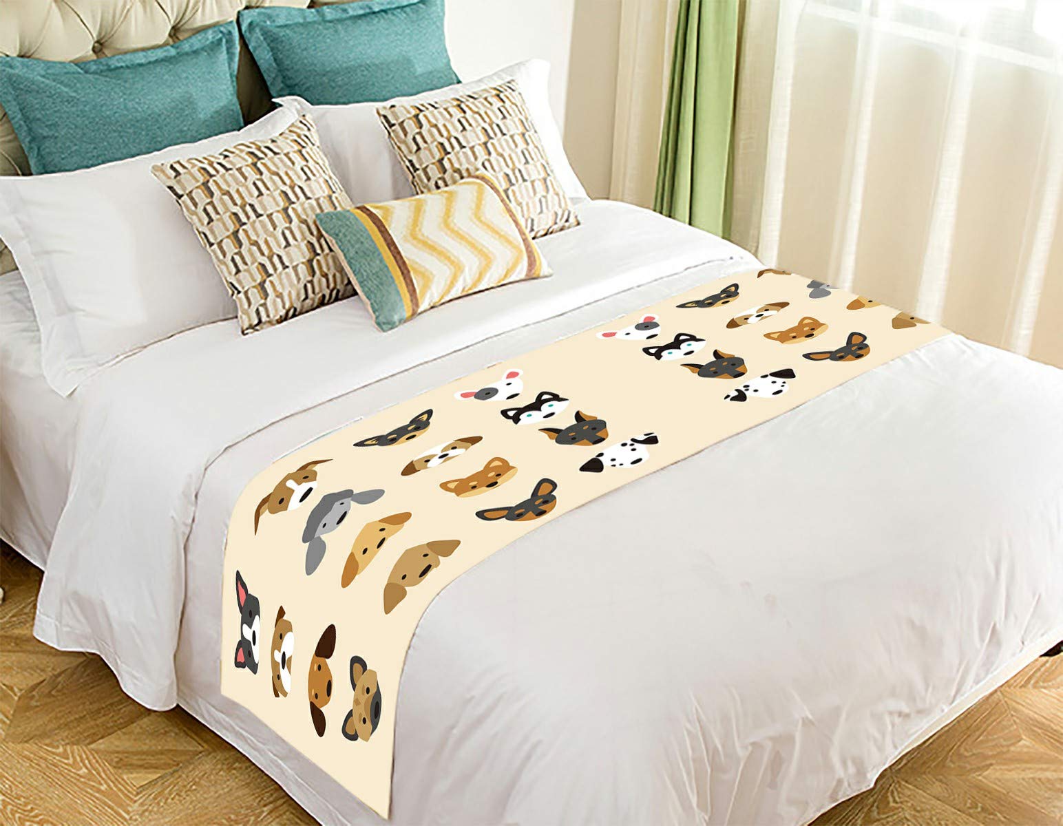 Premium Dog Bed Runner & Scarf Set - 20x95 Inch Pet Bedding Decor for All Dog Breeds | Perfect for Sofa, Couch & Home Decor