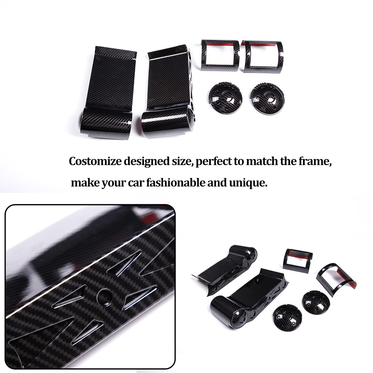 HappyHorse Air Vent Outlet Cover Trim for Toyota FJ Cruiser 2007-2021 - Carbon Fiber Grain AC Vent Panel Frame Protector - Perfect for Off-Roading & Interior Protection